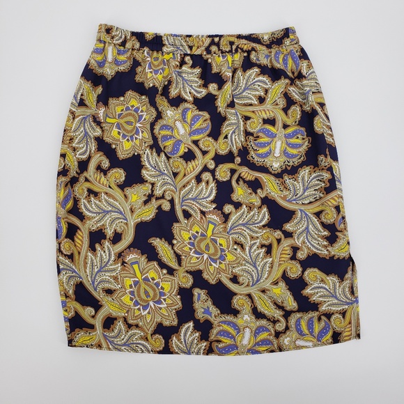 Loft Paisley Print Skirt Sz S - Picture 1 of 8